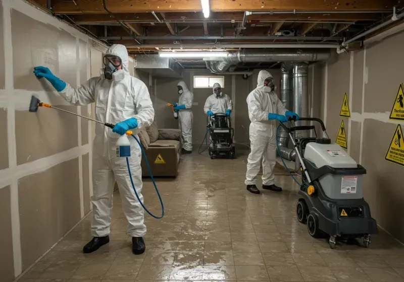 Basement Moisture Removal and Structural Drying process in Calhoun County, MS